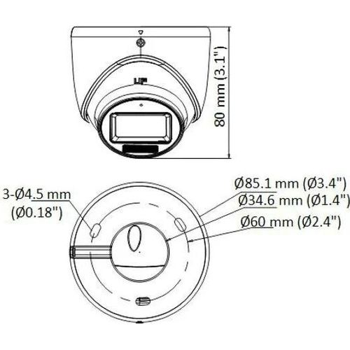 كاميرا Hikvision Turbo HD قبة بدقة 4K 8MP بإضاءة Smart Hybrid Light (DS-2CE76U0T-LMF) - 6