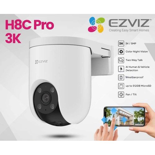 Caméra Wi-Fi EZVIZ H8c 3K 5MP Extérieure Motorisée 360° Vision Couleur avec Audio - 2