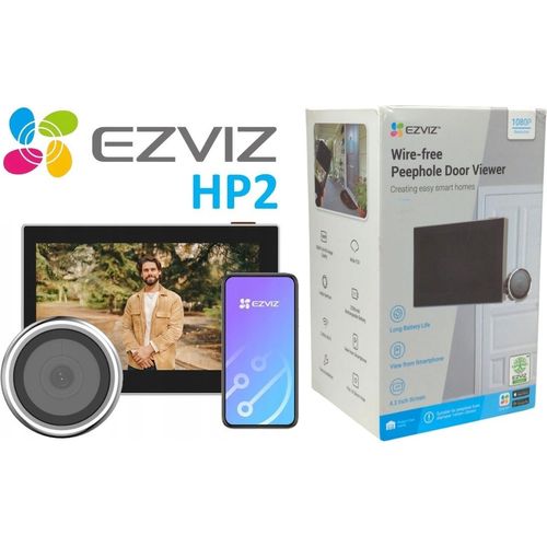 عين باب رقمية EZVIZ HP2 واي فاي Full HD مع شاشة داخلية 4.3 بوصة