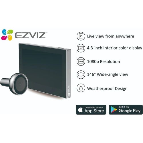عين باب رقمية EZVIZ HP2 واي فاي Full HD مع شاشة داخلية 4.3 بوصة - 3