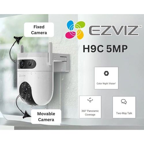 كاميرا واي فاي EZVIZ H9C Dual 3K بعدستين خارجية 360° مع رؤية ليلية ملونة - 4