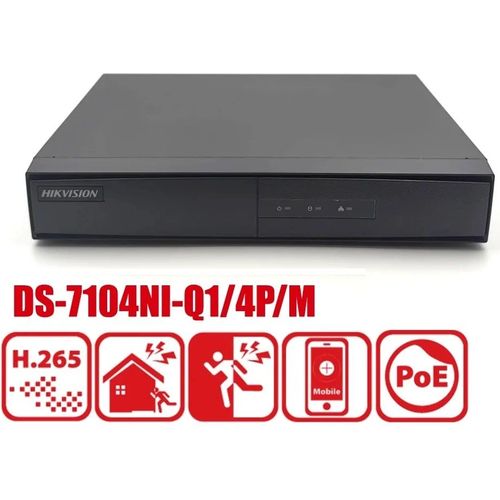 مسجل NVR Hikvision بـ 4 قنوات و 4 منافذ PoE و H.265+ حتى 6MP (DS-7104NI-Q1/4P/M) - 2