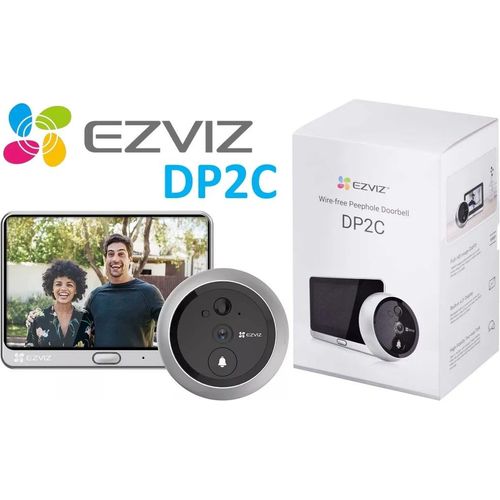 جرس باب بكاميرا وعين باب EZVIZ DP2C Full HD واي فاي مع شاشة 4.3 بوصة وبطارية