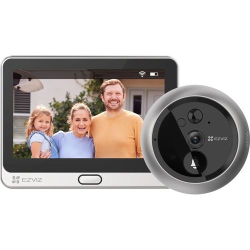 جرس باب بكاميرا وعين باب EZVIZ DP2C Full HD واي فاي مع شاشة 4.3 بوصة وبطارية - 2