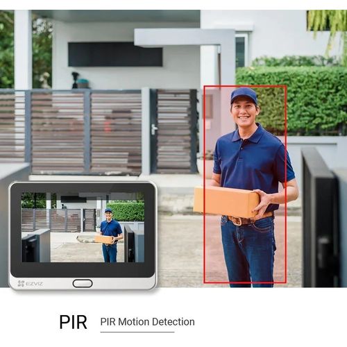 جرس باب بكاميرا وعين باب EZVIZ DP2C Full HD واي فاي مع شاشة 4.3 بوصة وبطارية - 3