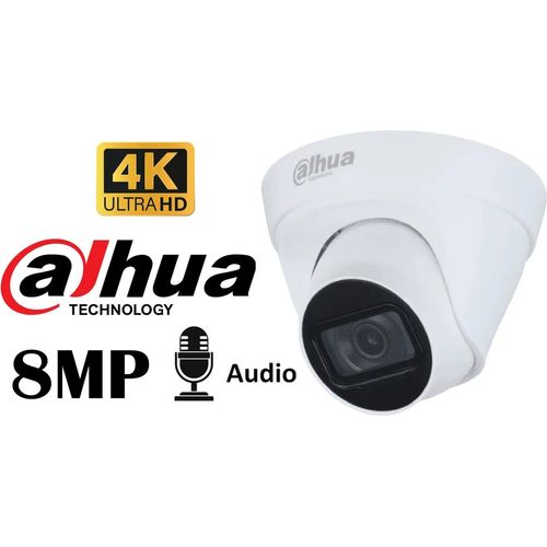 Caméra Dahua HDCVI 8MP 4K Dôme Smart IR 30m avec Audio (HAC-HDW1801TLQP-A)