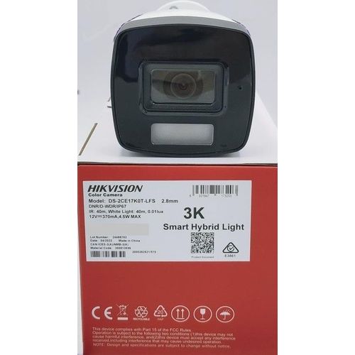 Caméra Hikvision Turbo HD 3K 5MP Bullet Smart Hybrid Light 40m Étanche (DS-2CE17K0T-LFS) - 3