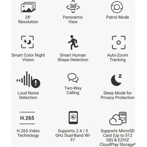كاميرا واي فاي EZVIZ H6C Pro 2K+ 4MP داخلية متحركة 360° - 5