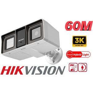 Caméra Hikvision Turbo HD 3K Bullet Smart Hybrid Light 60 m avec Audio (DS-2CE18K0T-LFS)