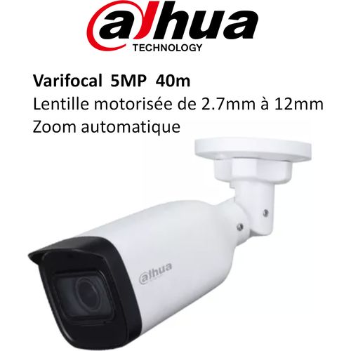 كاميرا داهوا HDCVI بدقة 5MP نوع Bullet بعدسة متغيرة آلية 2.7-12 مم وأشعة 40 م (HAC-B3A51-Z) - 4