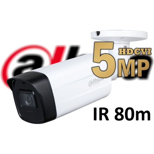 كاميرا داهوا HDCVI بدقة 5MP نوع Bullet مقاومة للماء بأشعة 80 م وعدسة 3.6 مم (HAC-HFW1500TH-I8)