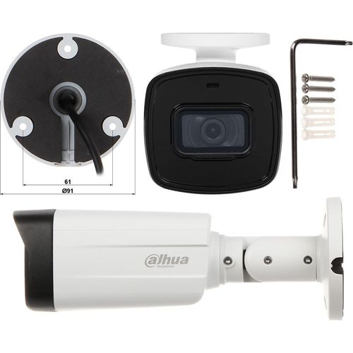 كاميرا داهوا HDCVI بدقة 5MP نوع Bullet مقاومة للماء بأشعة 80 م وعدسة 3.6 مم (HAC-HFW1500TH-I8) - 5