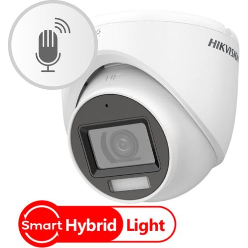 كاميرا هيكفيجن Turbo HD بدقة 3K نوع قبة بإضاءة Smart Hybrid Light مع صوت (DS-2CE76K0T-LMFS) - 2