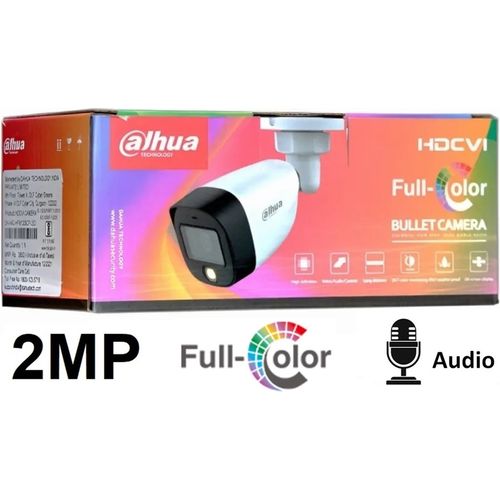 Caméra Dahua HDCVI 2MP Bullet Full Color avec Audio (HAC-HFW1209CP-A-LED)