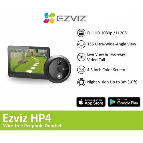Judas Vidéo Connecté EZVIZ HP4 Wi-Fi avec Écran 4,3 pouces et Sonnette - 2