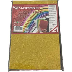 Papier Mousse Brillant Adhésif ACCORD 10 Feuilles Format A4