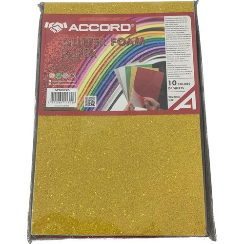 Papier Mousse Brillant Adhésif ACCORD 10 Feuilles Format A4