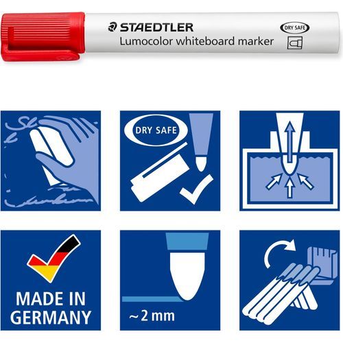 Marqueur Whiteboard Staedtler Lumocolor 351 Rouge - 2