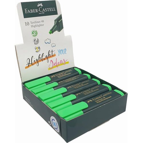 Surligneurs Faber-Castell fluorescents Textliner 48 Vert Pack de 10