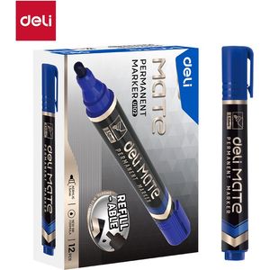 Marqueur permanent Deli MATE U102 Bleu pack 12 pcs