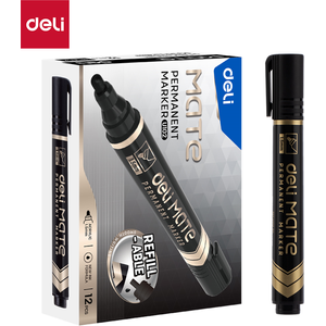 Marqueur permanent Deli MATE U102 Noir pack 12 pcs