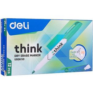 Marqueur DELI THINK U006 Vert pack 12
