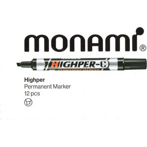 Marqueur permanent MONAMI HIGHPER-C NOIR pack 12 pcs