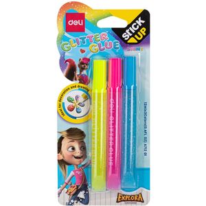 Glitter Glue Deli stick up 3 couleurs x12ml A712 01
