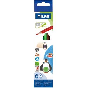 Crayons de couleurs MILAN  Ergo Grip 6 couleurs Long