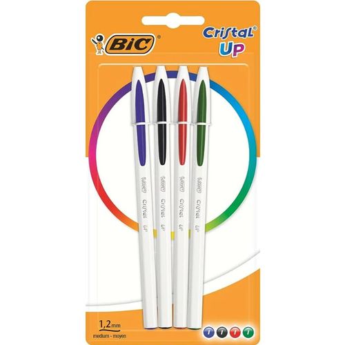 Stylo Bic Cristal Up - Couleurs Assorties, Pochette de 4 - 3