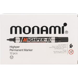 Marqueur permanent MONAMI HIGHPER-B NOIR pack 12 pcs