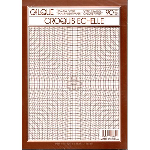 Papier Calque Croquis Echelle 90g/m² Bloc 50 feuilles