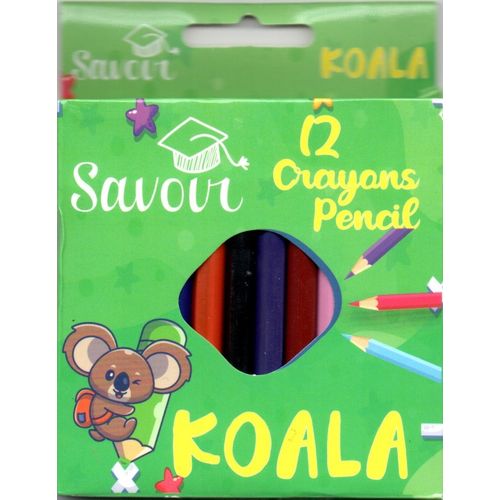 Crayons de Couleur Savoir KOALA 12 couleurs mini