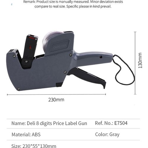 Etiqueteuse Deli Price Label Gun 7504,  8 digits, ligne unique - 2