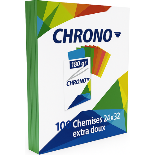 ورق كرتوني CHRONO 180 جرام 24x32 فائق النعومة - رزمة 100 ورقة - أخضر - 3