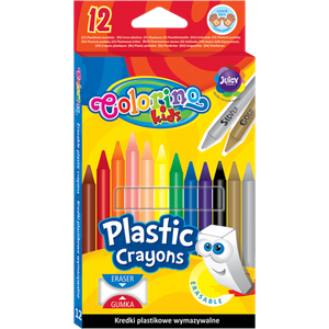 Crayons de couleurs plastique Colorino kids  (12 couleurs + gomme)