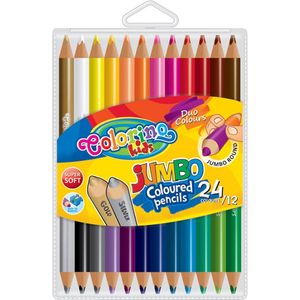 Crayons de couleurs Colorino kids Jumbo Duo (12 crayons 24 couleurs)