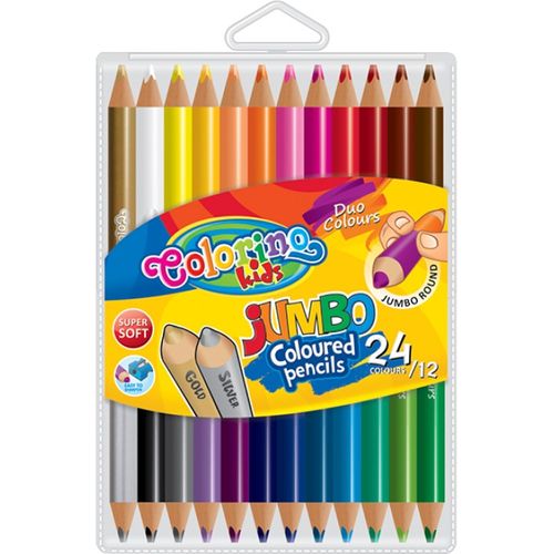 Crayons de couleurs Colorino kids Jumbo Duo (12 crayons 24 couleurs)