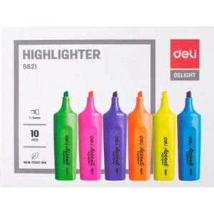 Surligneurs DELI Highlighter S621 pack de 10 Jaune