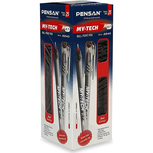 Ballpoint Pen PENSAN MY TECH - Red - Pack of 25 - 3