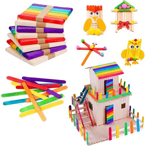 Bâtonnets en bois Mash Malow  colorés pack de 50 pcs  - 2