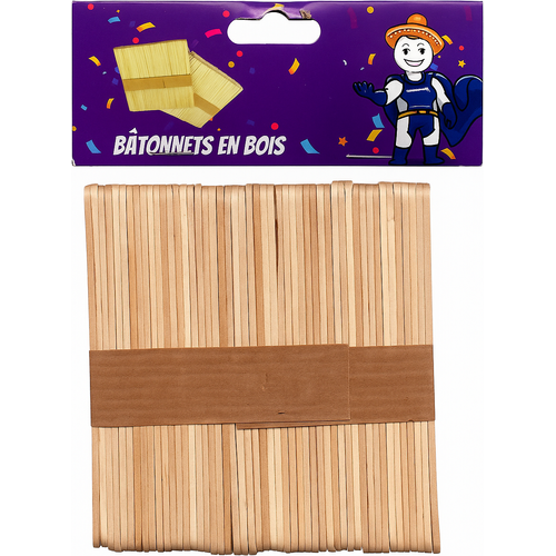 Bâtonnets en bois naturels Mash Malow  pack de 50 pcs