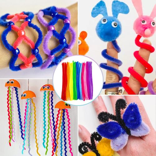 Fil Chenille Mash Malow 6mmx30cm pack de 100 pcs - 3