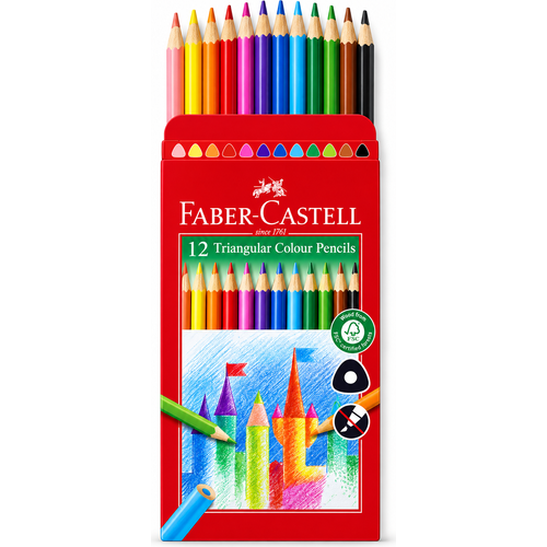 Crayons de couleurs Faber-Castell 12 couleurs longues - 2