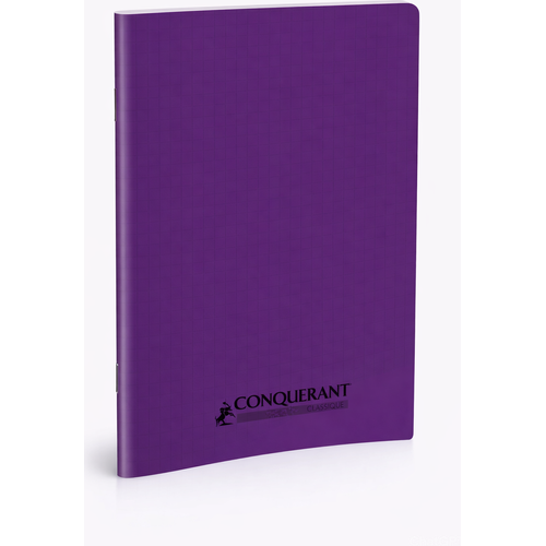 Cahier CONQUERANT A5 96p piqué  90g Grand Carreaux-Violet