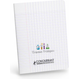 Cahier CONQUERANT TP A5 64p piqué 90g Grand Carreaux-transparant