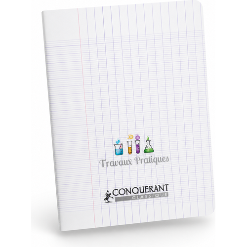 Cahier CONQUERANT TP A5 64p piqué 90g Grand Carreaux-transparant