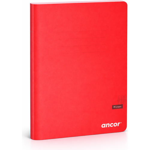 Cahier ancor 24X32 96p piqué 90g Grand Carreaux-Rouge