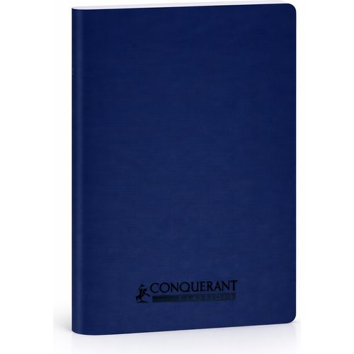 Cahier CONQUERANT 24X32 96p piqué 90g Grand Carreaux-Bleu-Foncé