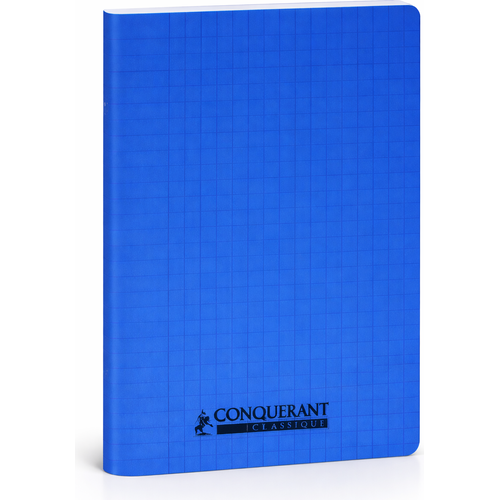 Cahier CONQUERANT 24X32 140p piqué 90g Grand Carreaux-Bleu